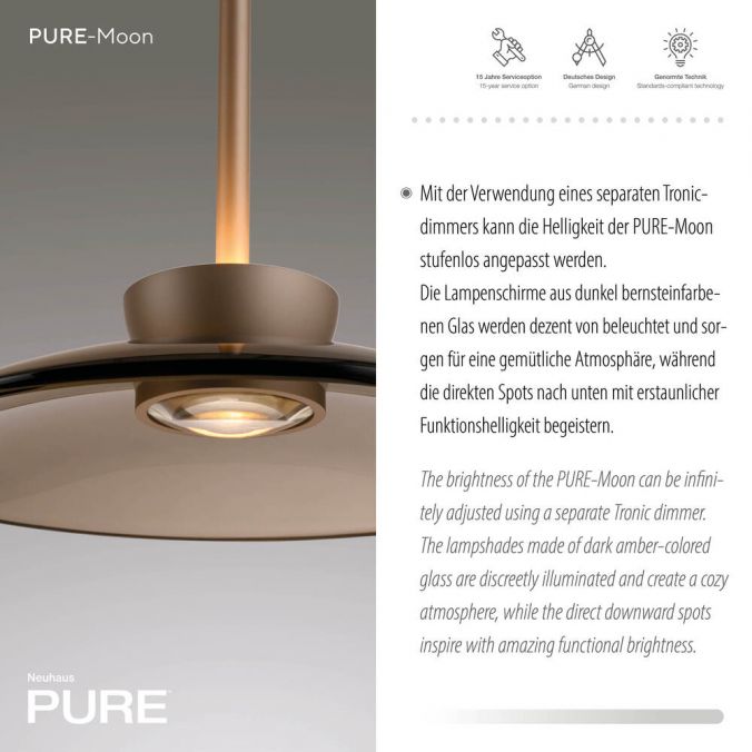 Paul Neuhaus Paul Neuhaus LED Pendelleuchte PURE Moon bronze 3 flammig Lift dimmbar Rabatt