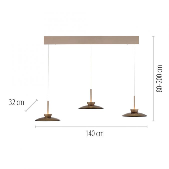 Paul Neuhaus Paul Neuhaus LED Pendelleuchte PURE Moon bronze 3 flammig Lift dimmbar Rabatt