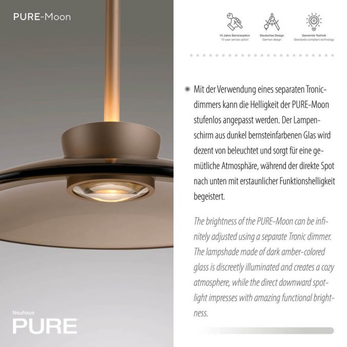 Paul Neuhaus Paul Neuhaus LED Pendelleuchte PURE Moon bronze höhenverstellbar Günstig kaufen