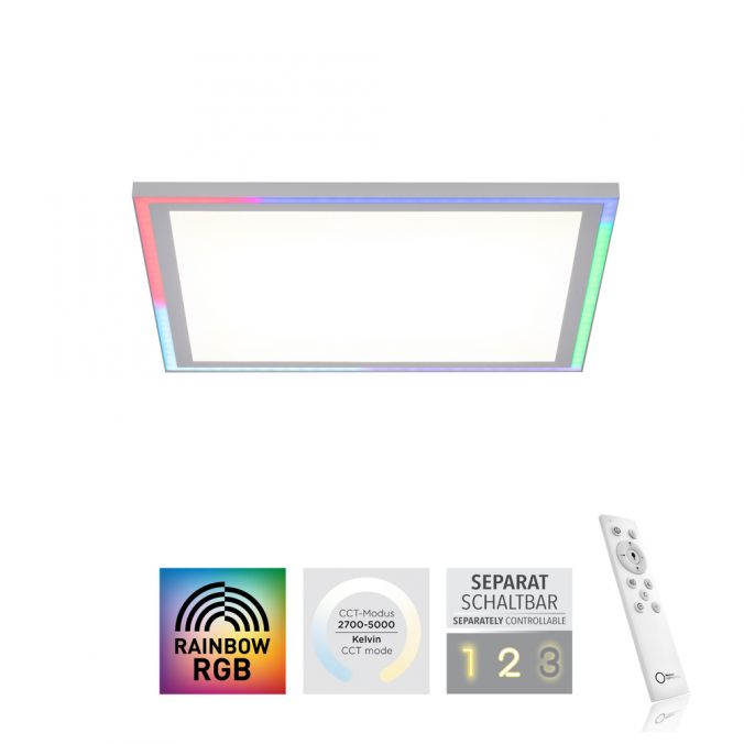 Paul Neuhaus LED Deckenleuchte 40x40 weiss flach Rainbow RGB Fernbedienung Alleskönner