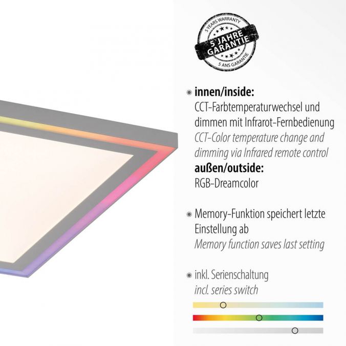 Paul Neuhaus LED Deckenleuchte 40x40 weiss flach Rainbow RGB Fernbedienung Alleskönner Großer Ausverkauf