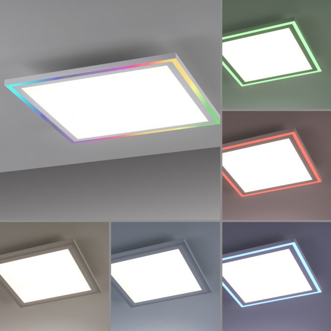 Paul Neuhaus LED Deckenleuchte 40x40 weiss flach Rainbow RGB Fernbedienung Alleskönner Großer Ausverkauf