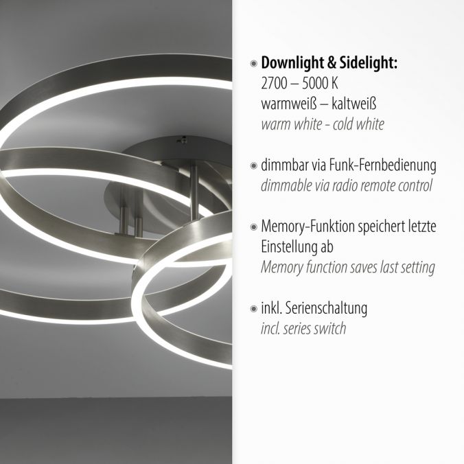 Paul Neuhaus LED Deckenleuchte silberfarbig rund dimmbar CCT Memoryfunktion Flash Sale
