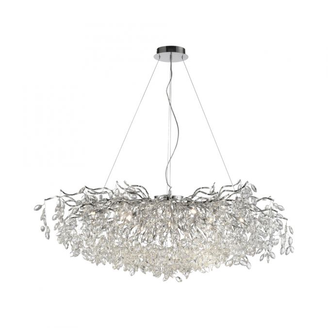 Paul Neuhaus LED Kronleuchter chrom Kristallanhänger Pendelleuchte Schlafzimmer