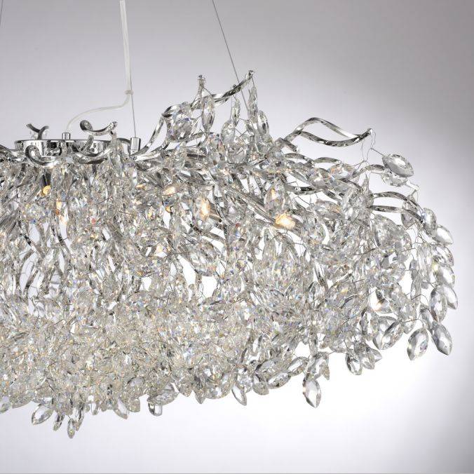 Paul Neuhaus LED Kronleuchter chrom Kristallanhänger Pendelleuchte Schlafzimmer Begrenztes Angebot