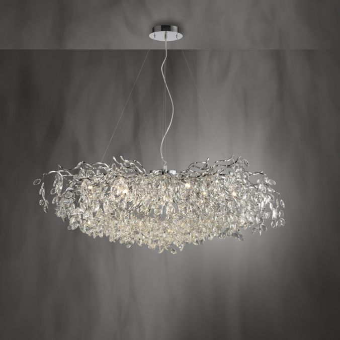 Paul Neuhaus LED Kronleuchter chrom Kristallanhänger Pendelleuchte Schlafzimmer Begrenztes Angebot