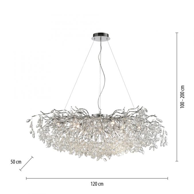 Paul Neuhaus LED Kronleuchter chrom Kristallanhänger Pendelleuchte Schlafzimmer Begrenztes Angebot