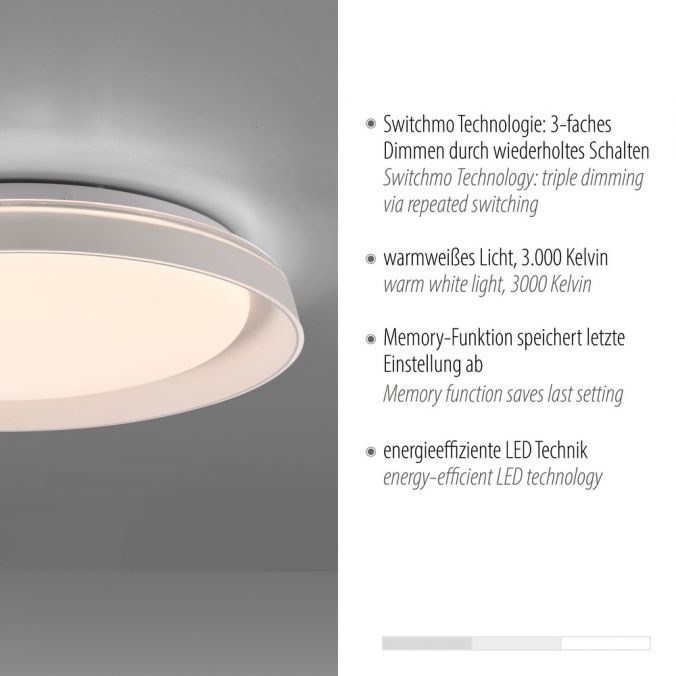Paul Neuhaus LED Deckenleuchte weiß dimmbar schlichtes zeitloses Design Online Shopping
