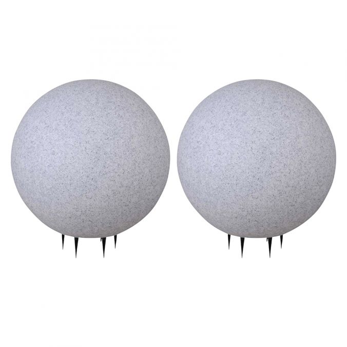 Paul Neuhaus Kugelleuchten, 2er-Set, Ø 50cm, Granitoptik, IP65,