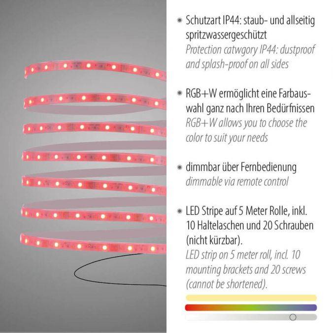 Paul Neuhaus LED Lichtstreifen mehrfarbig 5 Meter mit Fernbedienung dimmbar RGB Cyber Monday