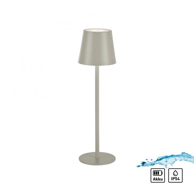 Paul Neuhaus Akku Tischleuchte , beige/greige Indoor, Outdoor, Camping