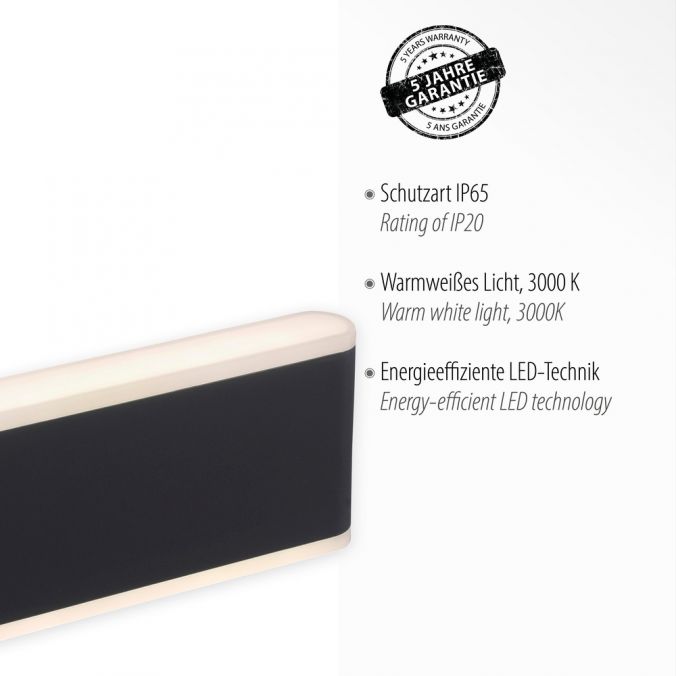 Paul Neuhaus LED Wandleuchte, Außenwandleuchte IP65, anthrazit, Up & Down Osterangebot