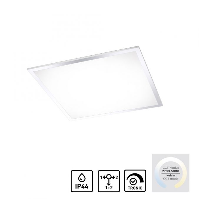 Paul Neuhaus LED-Panel, Rahmen chrom , IP44, Badezimmer Panel, 45x45cm, CCT