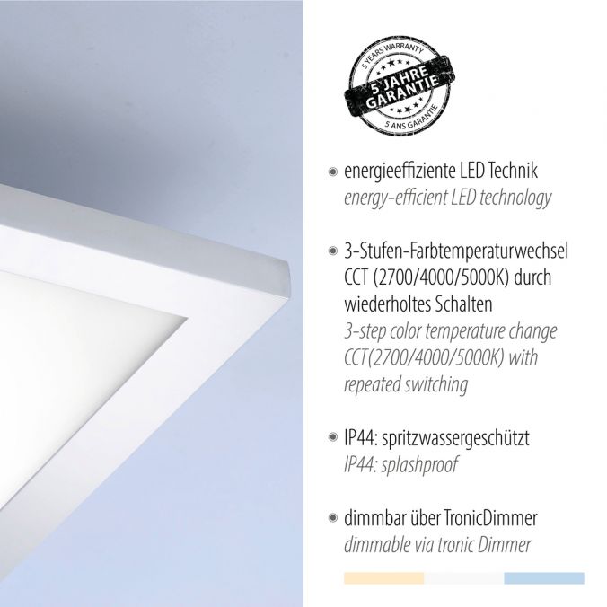 Paul Neuhaus LED-Panel, Rahmen chrom , IP44, Badezimmer Panel, 45x45cm, CCT Vatertagsangebot