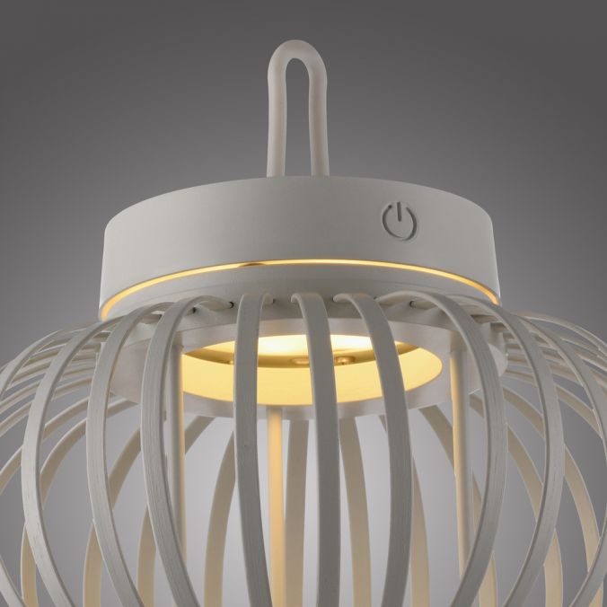 Paul Neuhaus LED Tischleuchte D=25cm greige Akkulampe USB IP44 dimmbar per Touch Lagerräumung