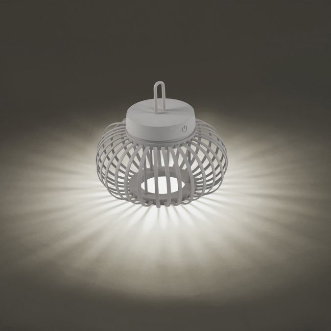Paul Neuhaus LED Tischleuchte D=25cm greige Akkulampe USB IP44 dimmbar per Touch Lagerräumung