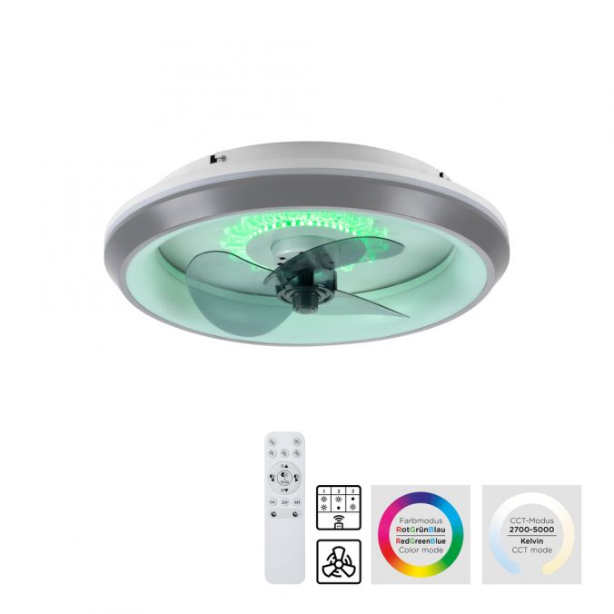 Paul Neuhaus LED Deckenleuchte mit Venitaltor Timerfunktion grau dimmbar