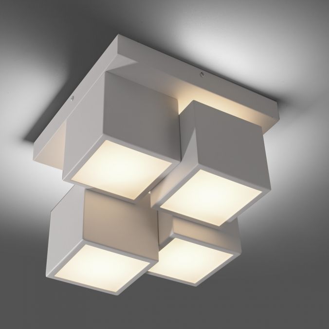 Paul Neuhaus LED Deckenleuchte weiß modern Würfel Form warmweiß Wohnzimmer Große Rabatte