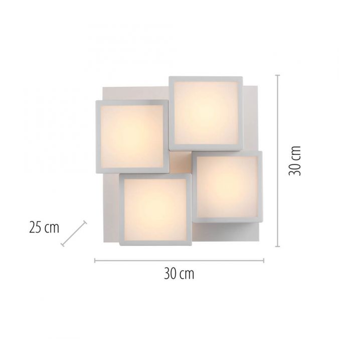 Paul Neuhaus LED Deckenleuchte weiß modern Würfel Form warmweiß Wohnzimmer Große Rabatte