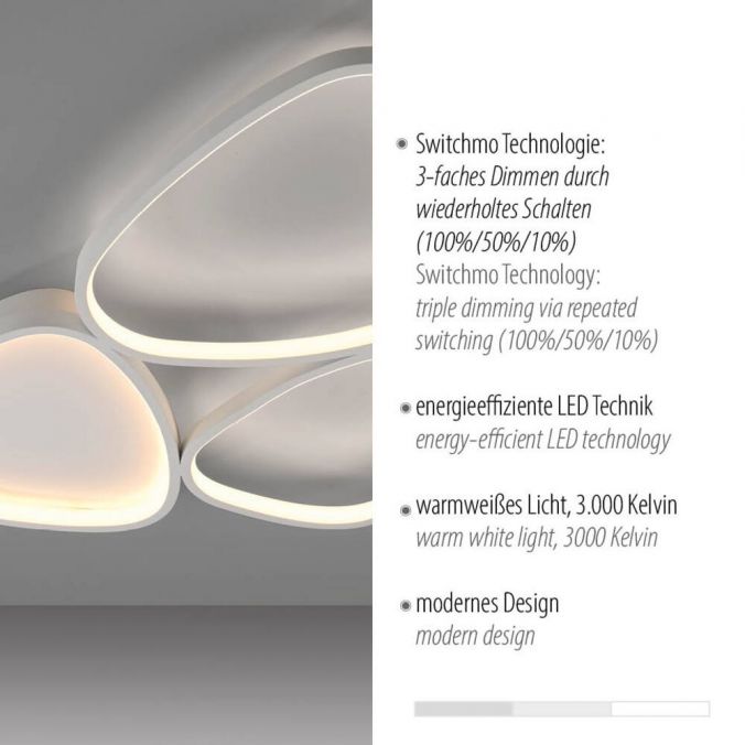 Paul Neuhaus LED Deckenleuchte 3 Stufen Dimmer weiß Memoryfunktion Schlafzimmer Bestseller