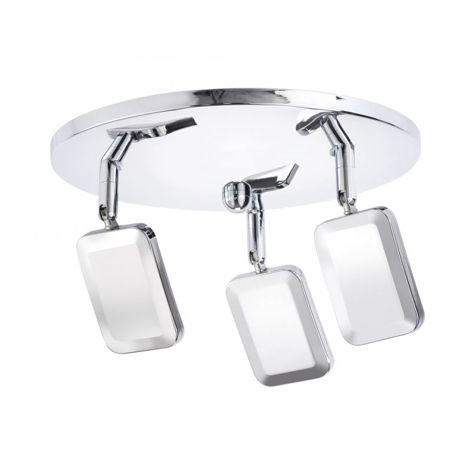 Paul Neuhaus LED-Deckenleuchte, Chrom, 3flammig, dreh und schwenkbar, Ø25cm