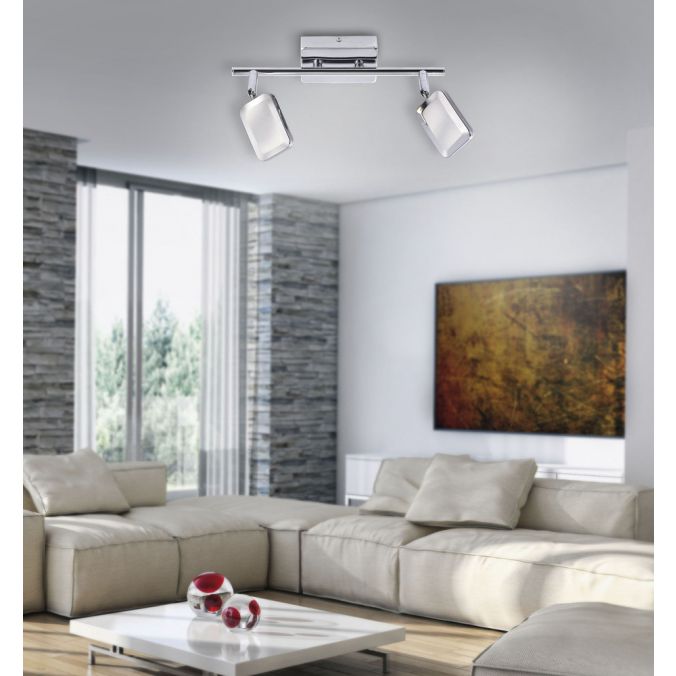Paul Neuhaus LED-Deckenleuchte, chrom, 2 verstellbare Leuchtköpfe, warmweiße Lichtfarbe VIP-Rabatte
