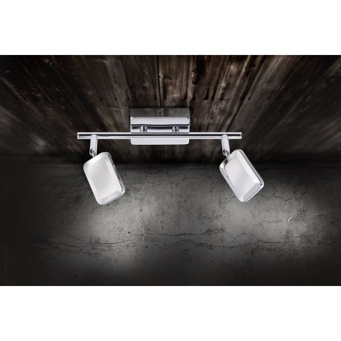 Paul Neuhaus LED-Deckenleuchte, chrom, 2 verstellbare Leuchtköpfe, warmweiße Lichtfarbe VIP-Rabatte