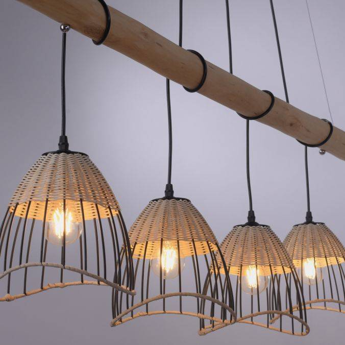 Paul Neuhaus Pendelleuchte, rustikales Design, Vintage Look, Holz, Metall, E27 Fassung Tiefpreis
