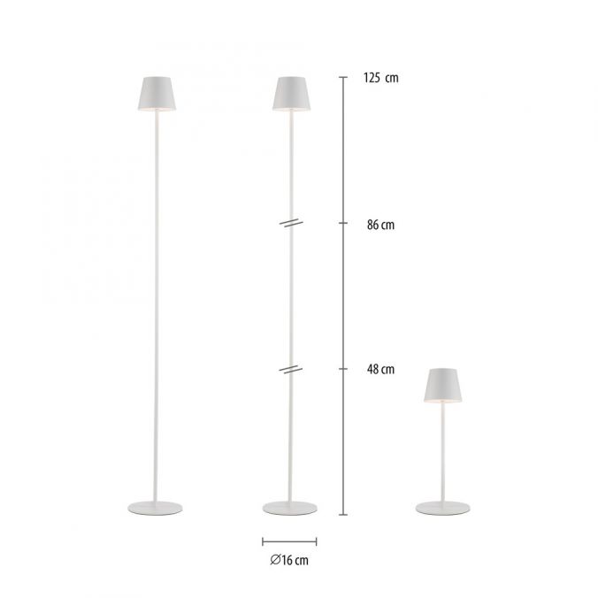 Paul Neuhaus LED Akkuleuchte weiß Steh- und Tischleuchte Touchdimmer IP54 Außenbereich Wochenangebot