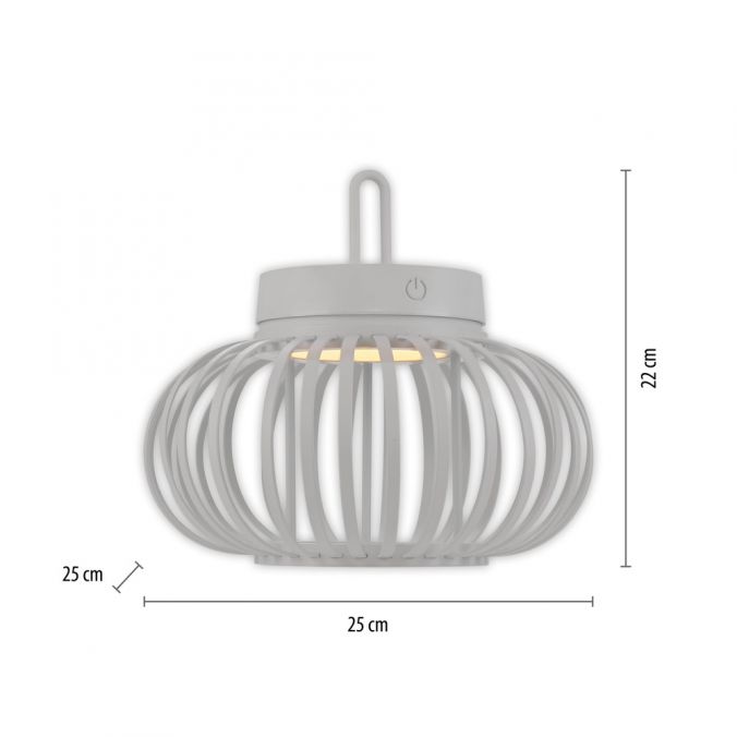Paul Neuhaus LED Tischleuchte D=25cm weiß Akkulampe USB IP44 dimmbar per Touch Kostenlose Rückgabe