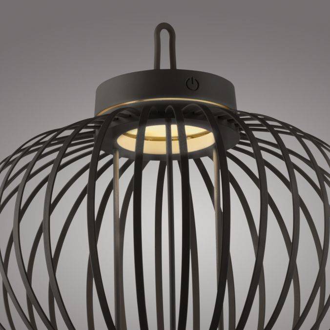 Paul Neuhaus LED Tischleuchte D=36cm schwarz Akkulampe USB IP44 dimmbar per Touch Begrenzte Freigabe