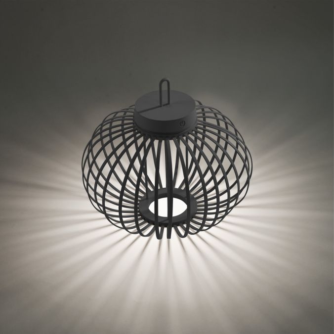 Paul Neuhaus LED Tischleuchte D=36cm schwarz Akkulampe USB IP44 dimmbar per Touch Begrenzte Freigabe