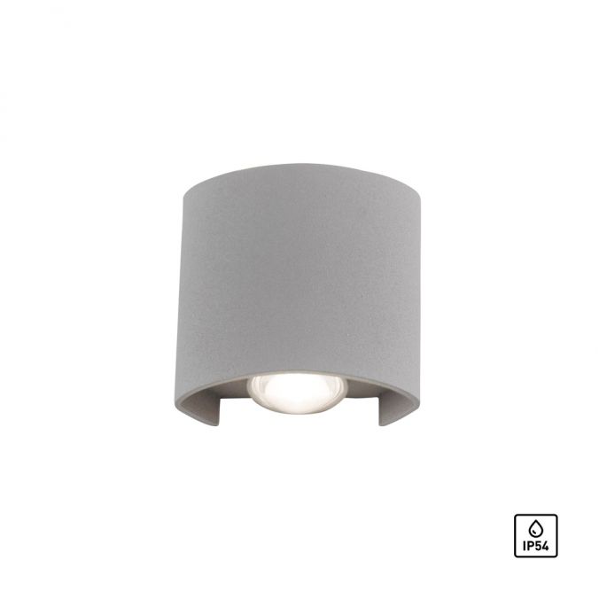 Paul Neuhaus LED-Wandleuchte, silberfarben, halbrunder Form, Up+Down, Lichtkegel