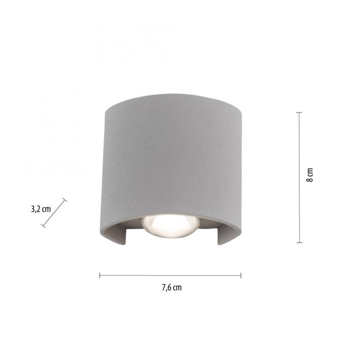 Paul Neuhaus LED-Wandleuchte, silberfarben, halbrunder Form, Up+Down, Lichtkegel Bis zu 50% Rabatt