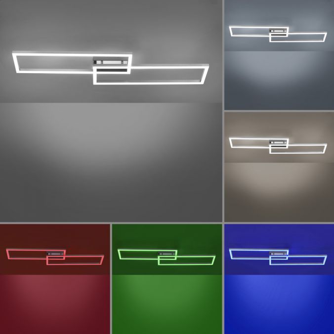Paul Neuhaus LED Deckenleuchte stahlfarben und quadratisch, im Geometric Look Smart Home fähig Bis zu 55% Rabatt