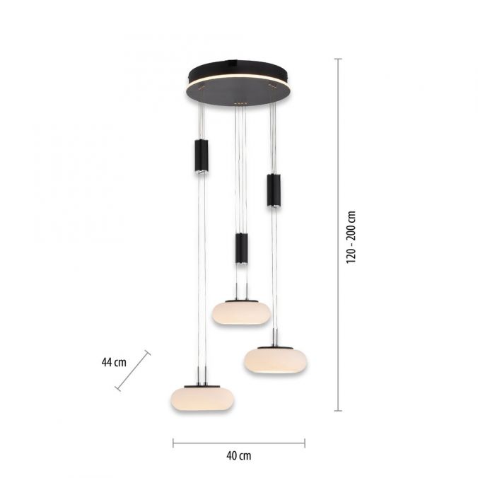 Paul Neuhaus Paul Neuhaus Q Pendelleuchte Smart Home schwarz rund 3 flammig Discount Store für neue Produkte