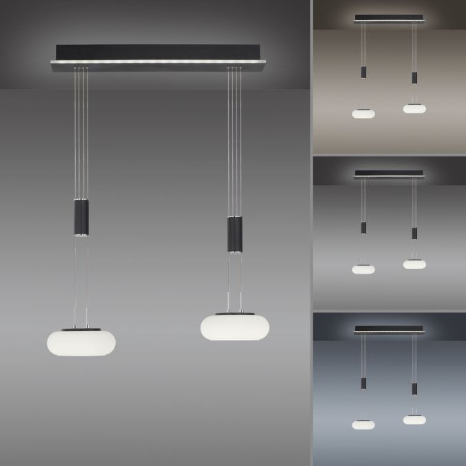 Paul Neuhaus Paul Neuhaus Q ETIENNE Pendelleuchte Smart Home schwarz länglich 2 flammig Riesige Rabatte