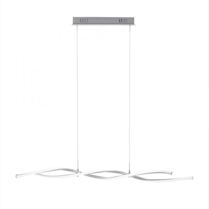 Paul Neuhaus LED Pendelleuchte, stahlfarben, Wellen-Form, inkl. Dimmfunktion, modern