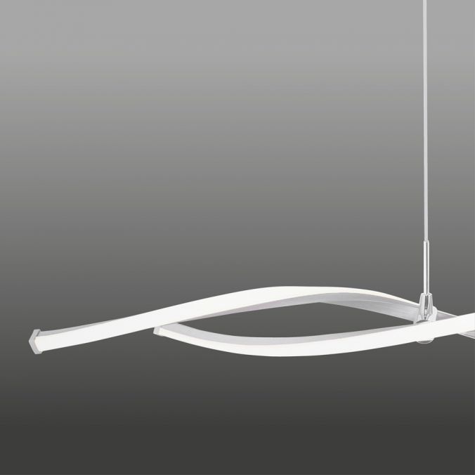 Paul Neuhaus LED Pendelleuchte, stahlfarben, Wellen-Form, inkl. Dimmfunktion, modern Speichern exportieren