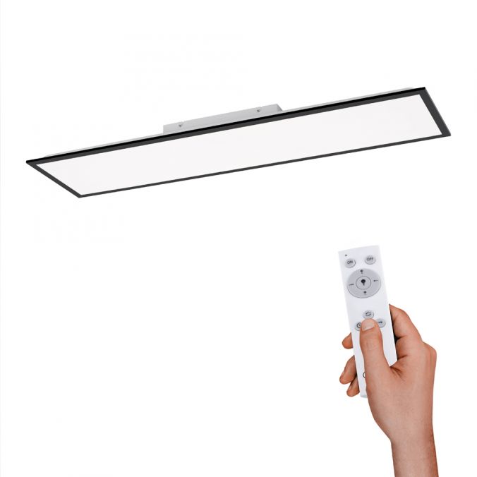 Paul Neuhaus LED Panel, Rahmen schwarz, rechteckig, CCT, Fernbedienung, dimmbar, modern