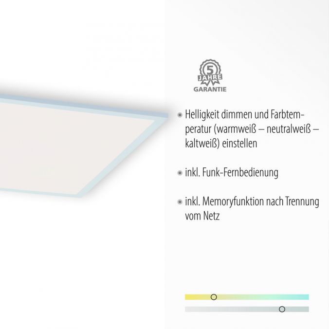 Paul Neuhaus LED-Panel, weiß, 62x62cm, CCT-Steuerung, dimmbar, flach, Deckenleuchte Rabatte dieses Monats