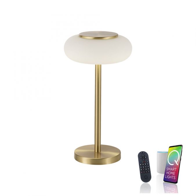 Paul Neuhaus Paul Neuhaus Q ETIENNE Tischleuchte Smart Home messingfarbig dimmbar rund