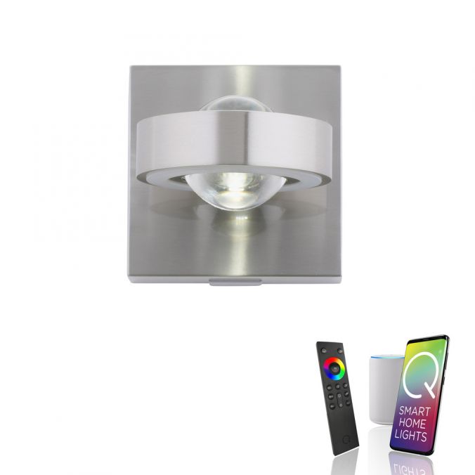 Paul Neuhaus Paul Neuhaus, Q-MIA, LED Wandleuchte, alufarbig, Smart Home