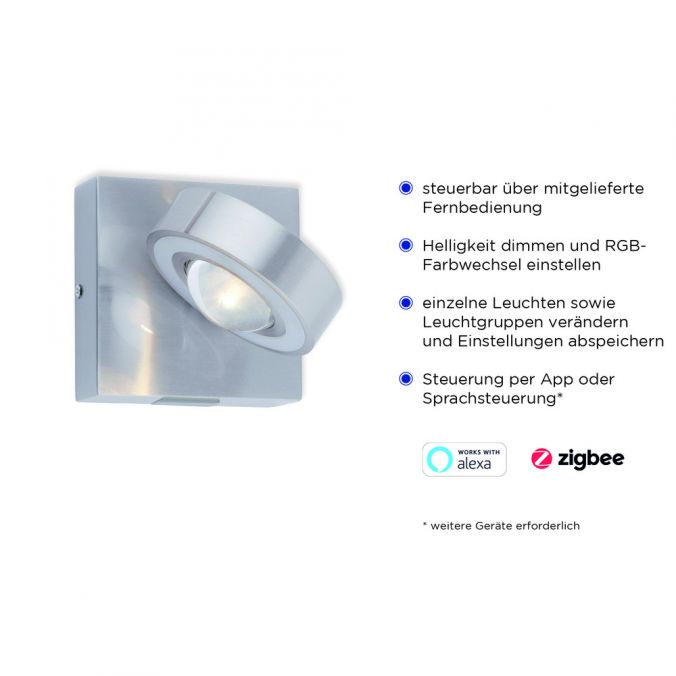 Paul Neuhaus Paul Neuhaus, Q-MIA, LED Wandleuchte, alufarbig, Smart Home Flash Sale