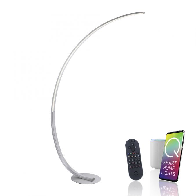 Paul Neuhaus Paul Neuhaus, Q-VITO, LED-Stehleuchte, stahlfarben, dimmbar, Smart Home