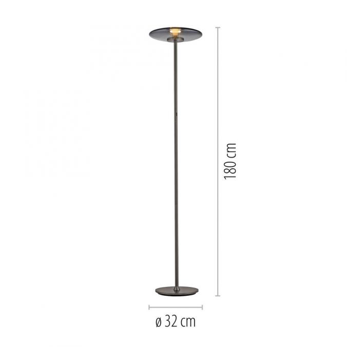 Paul Neuhaus Paul Neuhaus LED Stehleuchte PURE Vitrum grau Toch Rauchglas Saisonschlussverkauf