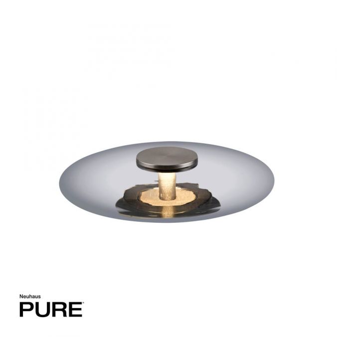 Paul Neuhaus Paul Neuhaus LED Tischleuchte PURE Vitrum grau Touch dimmbar Rauchglas