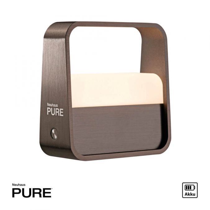 Paul Neuhaus Paul Neuhaus LED Tischleuchte Pure Go dark-metal brown Akku Touch USB