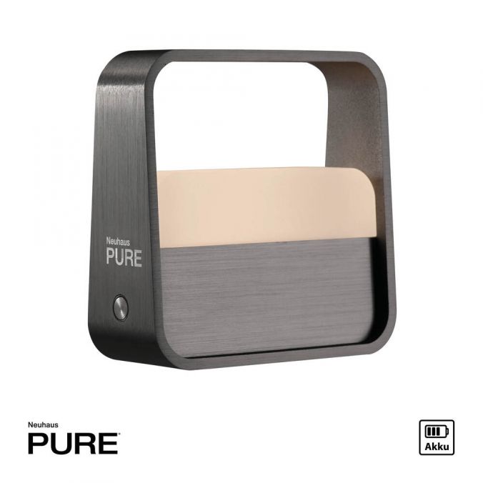 Paul Neuhaus Paul Neuhaus LED Tischleuchte Pure Go grau Akku Touch USB