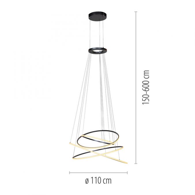 Paul Neuhaus Paul Neuhaus LED Pendelleuchte PURE E-Flying Rings grau e-LIFT elektrisch Valentinstagsangebot